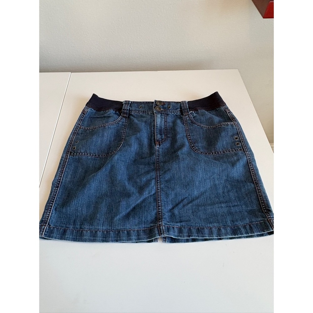 CLEARANCE! Faded Glory Blue Denim Mini Skirt with Elastic Waistband - Picture 2 of 10